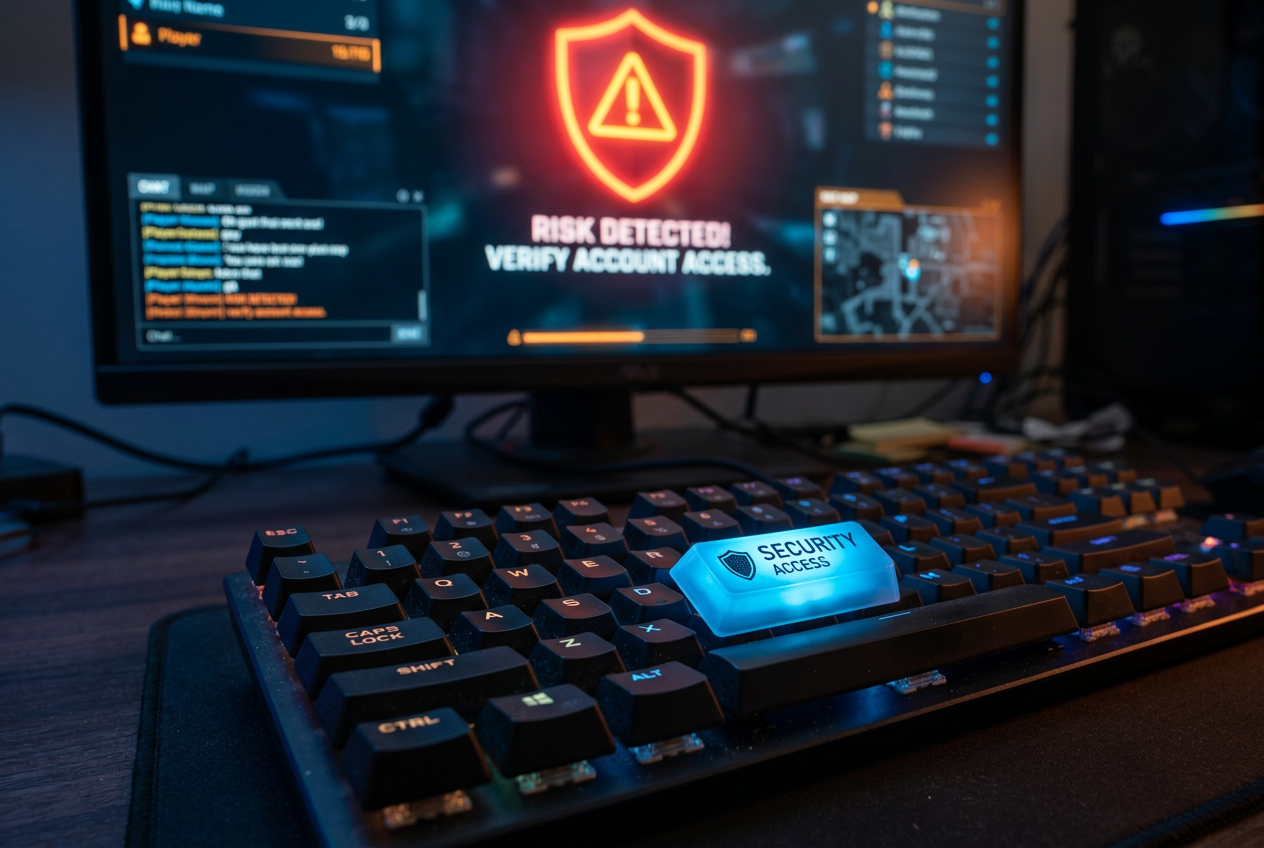 Digital security and risk warning symbols
